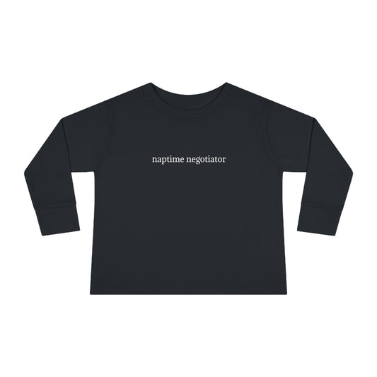 'Naptime Negotiator' Toddler long-sleeve tee